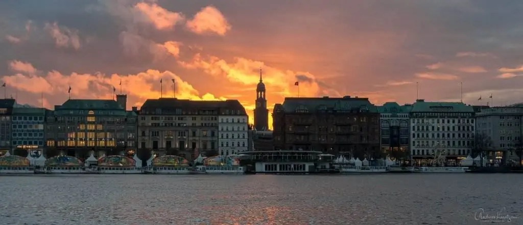 Sonnenuntergang an der Binnenalster