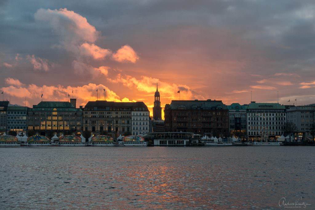 Sonnenuntergang an der Binnenalster