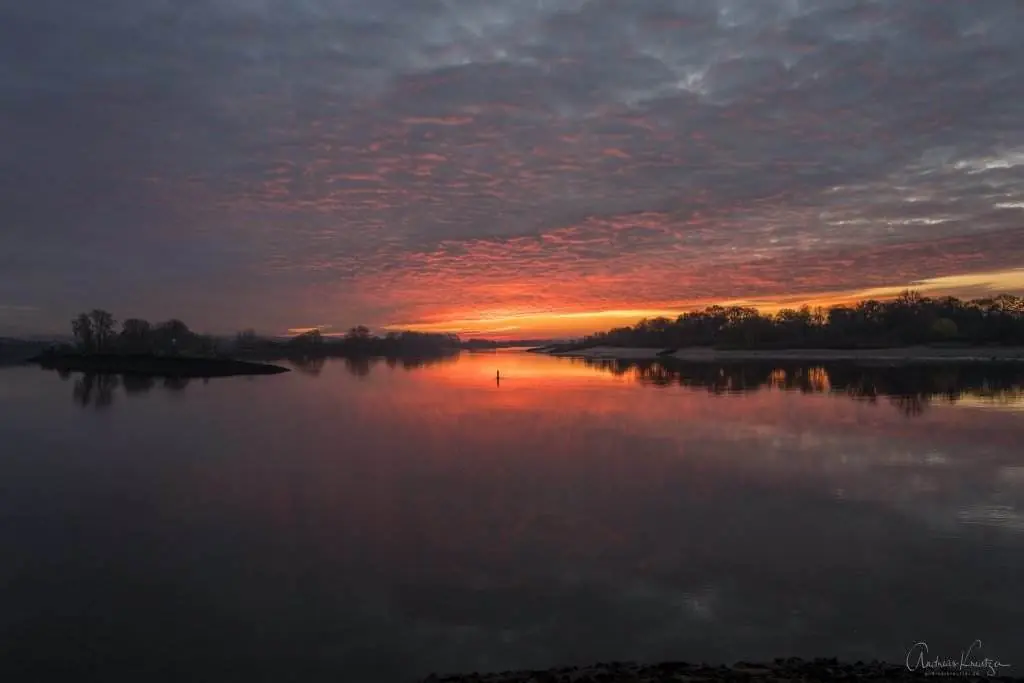 Sonnenaufgang an der Elbe