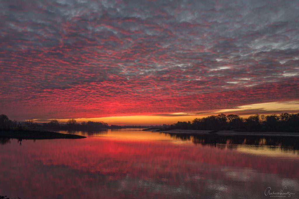 Sonnenaufgang an der Elbe
