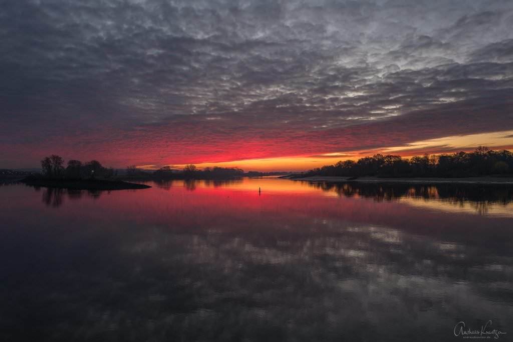 Sonnenaufgang an der Elbe