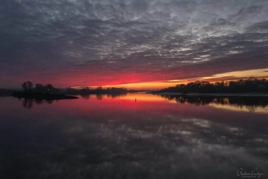 Sonnenaufgang an der Elbe