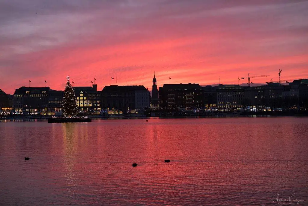 Hamburger Binnenalster mit Alstertanne