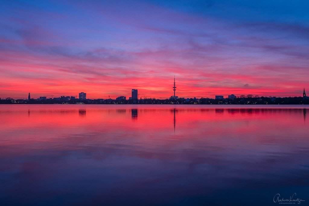 Sonnenuntergang an der Alster