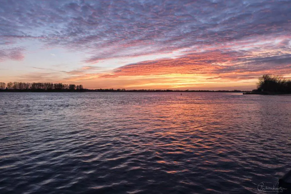 Sonnenuntergang an der Elbe 080215 II