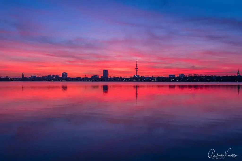 Sonnenuntergang an der Alster