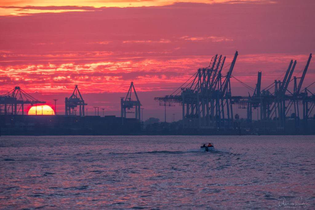 Sonnenuntergang am Burchardkai