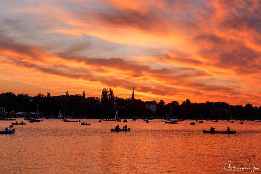 Außenalster im Abendlicht