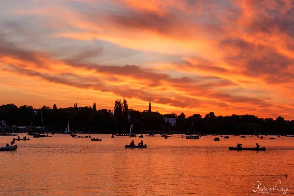 Außenalster im Abendlicht