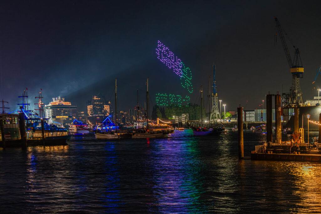 Drohnenshow beim 835. Hafengeburtstag