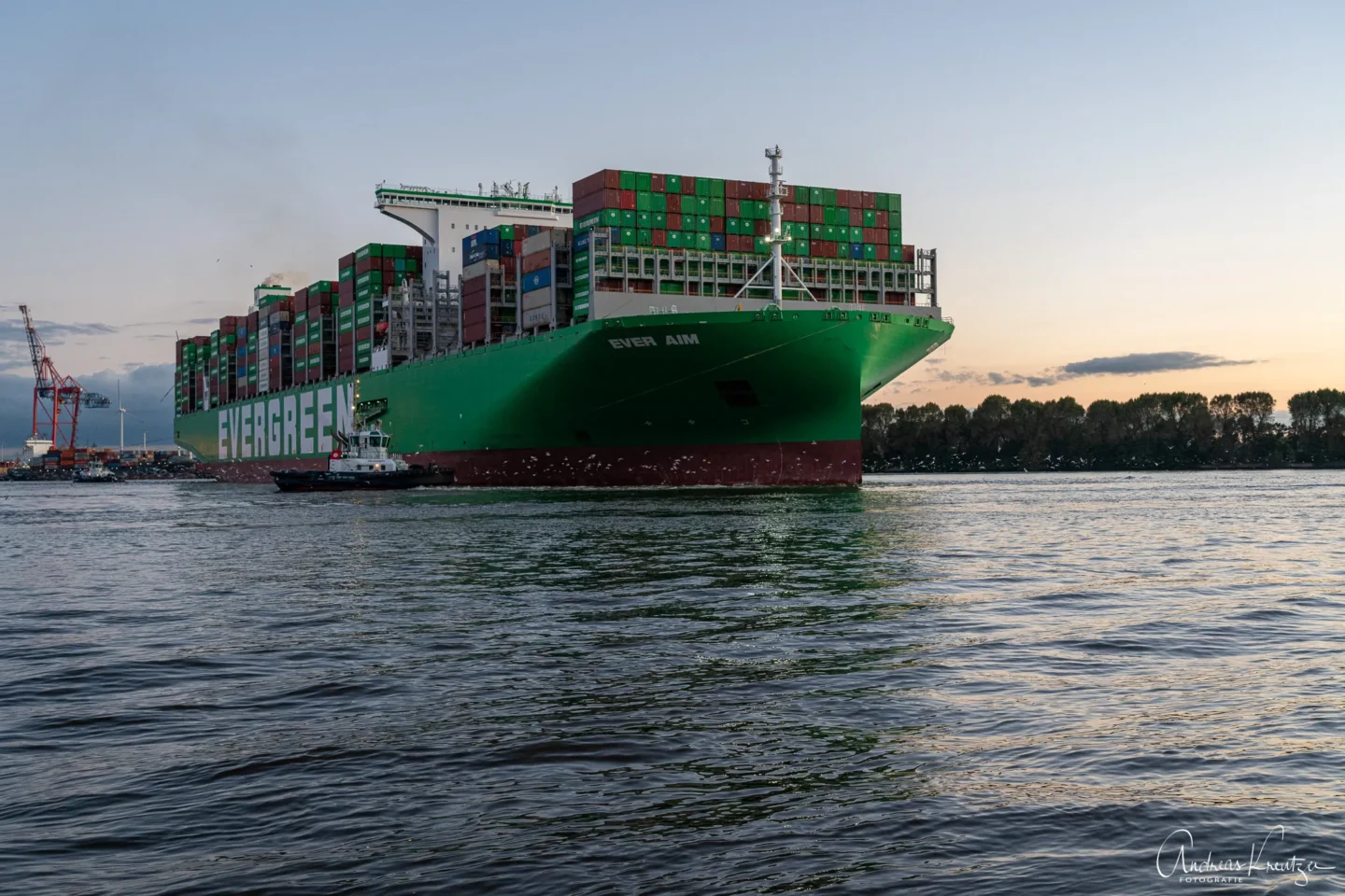 Containerschiff EVER AIM in Hamburg