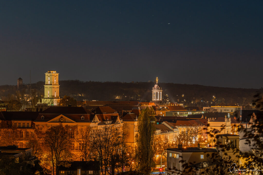 Blick vom Mühlenberg zur blauen Stunde